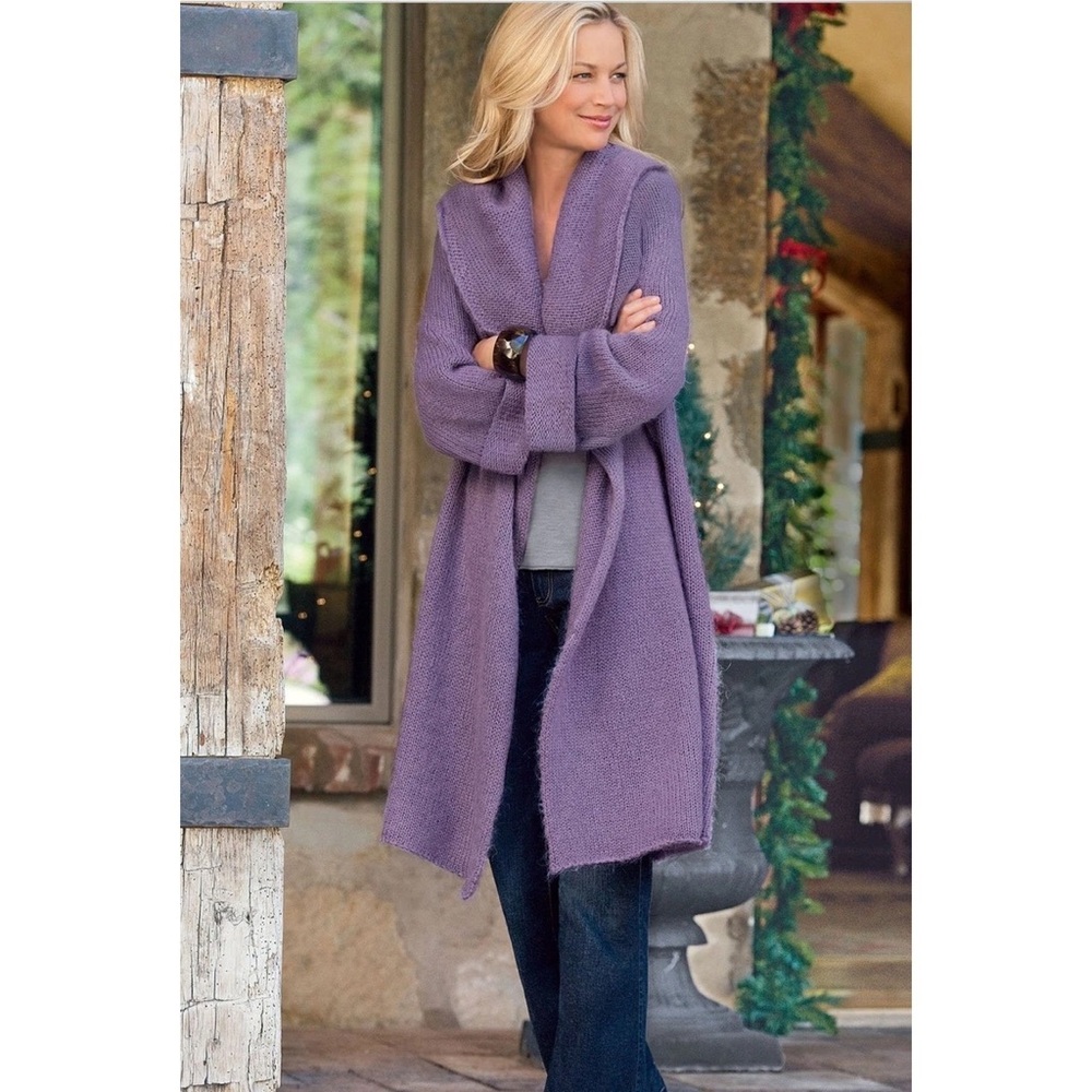 Soft Surroundings Purple Cozy Cardigan